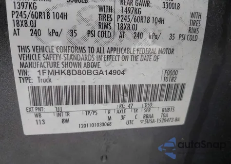 2011 Ford Explorer Xlt z USA, uszkodzony, nr VIN 1FMHK8D80BGA14904